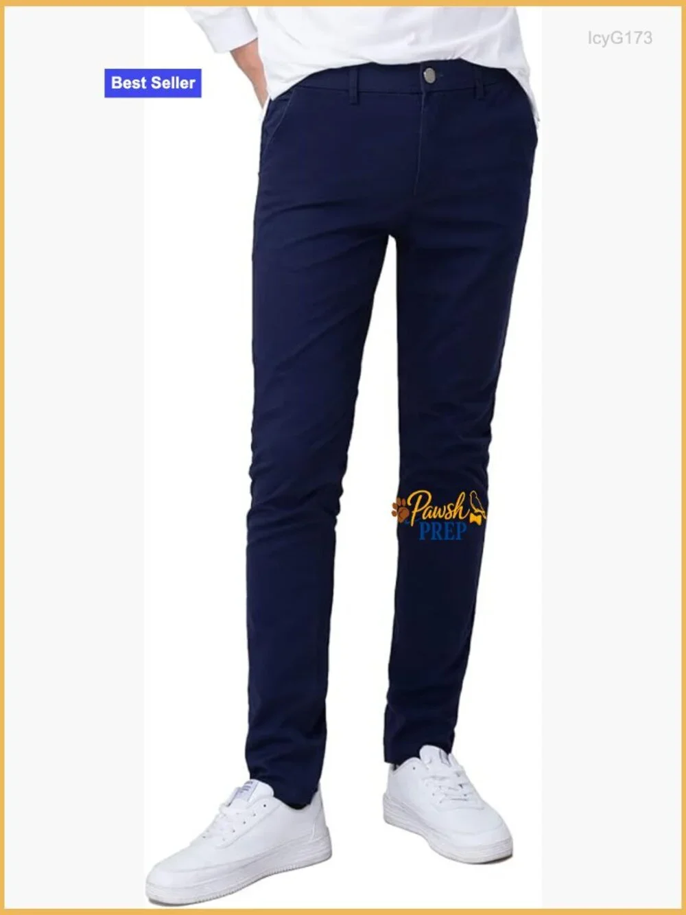 Skinny Fit Khaki Pants Modern Chinos Men's Dress Casual Slim Leg Trousers